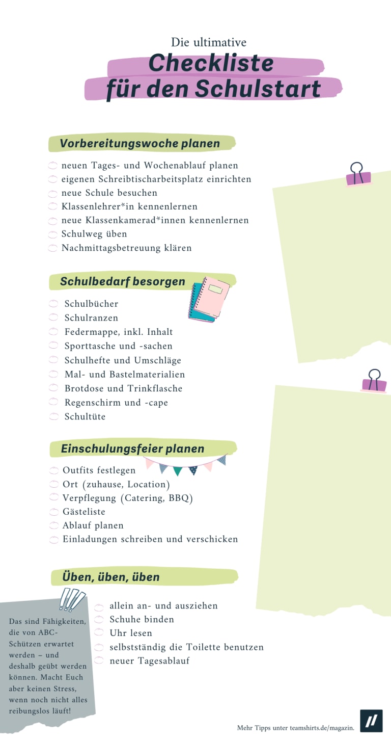 Einschulung planen: So gelingt der Schulstart! | TeamShirts